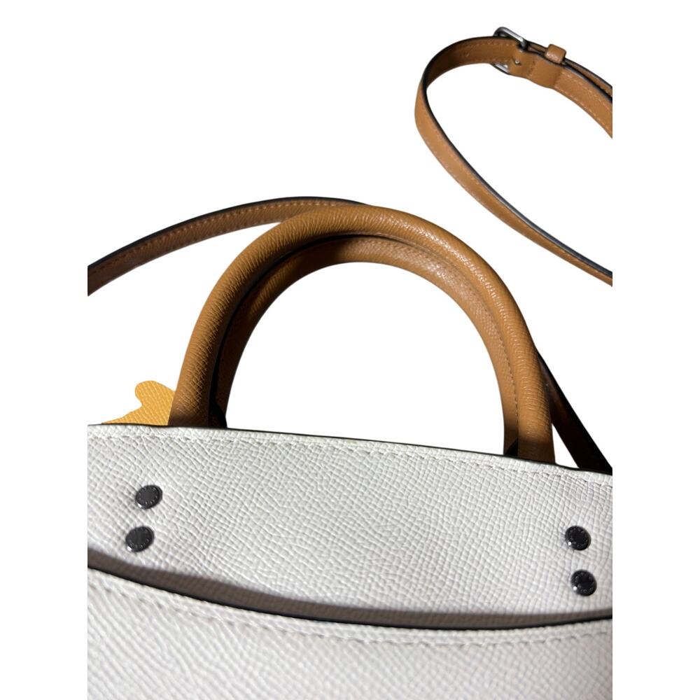 Coach Mini Lillie Carryall Cream Pink Navy Tan GREAT Condition Satchel Crossbody - Picture 12 of 12